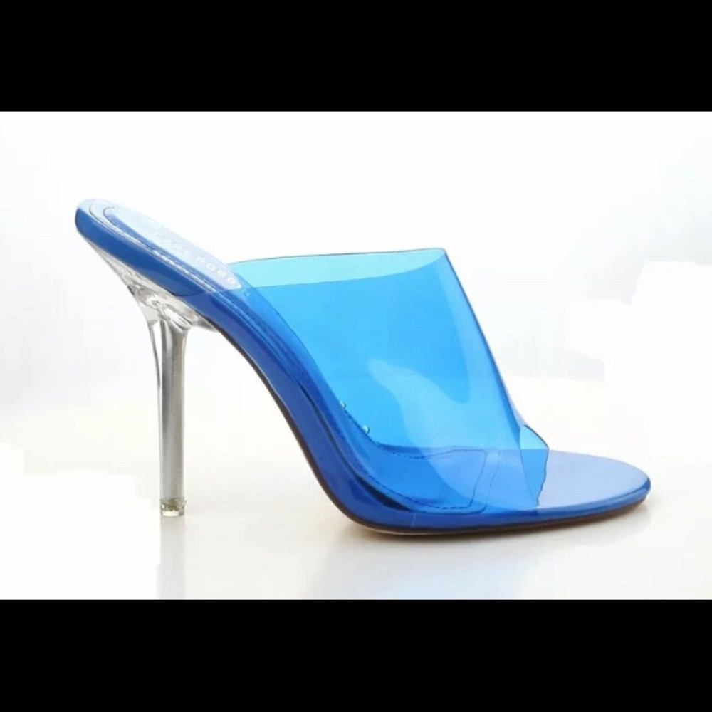 **NWT* Cape Robbin translucent Blue backless heels